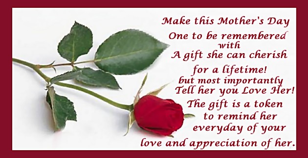 Happy Mother's Day Message.  Let her know you care about her
