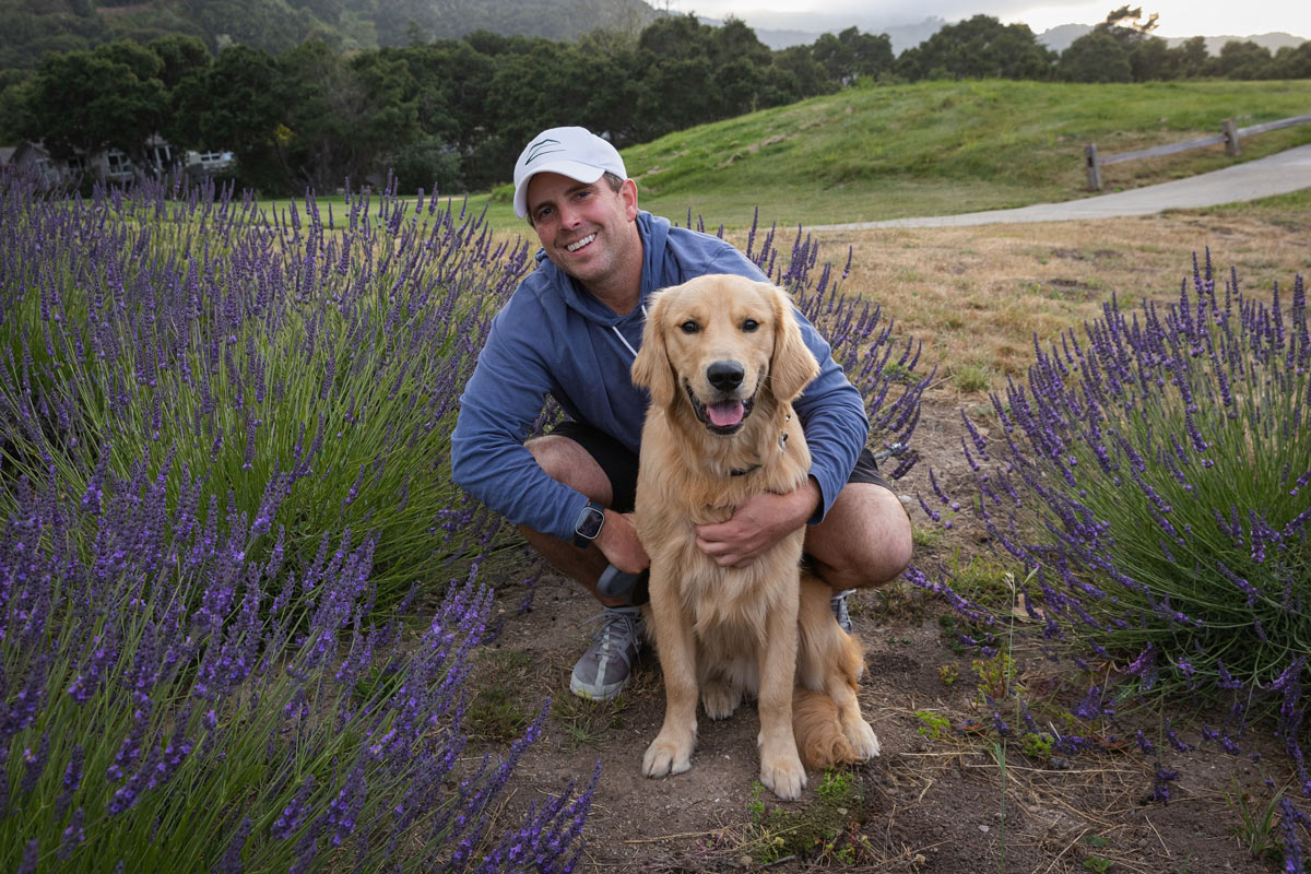 Ben Zoller hiking with his dog Harlan at Carmel Valley Ranch