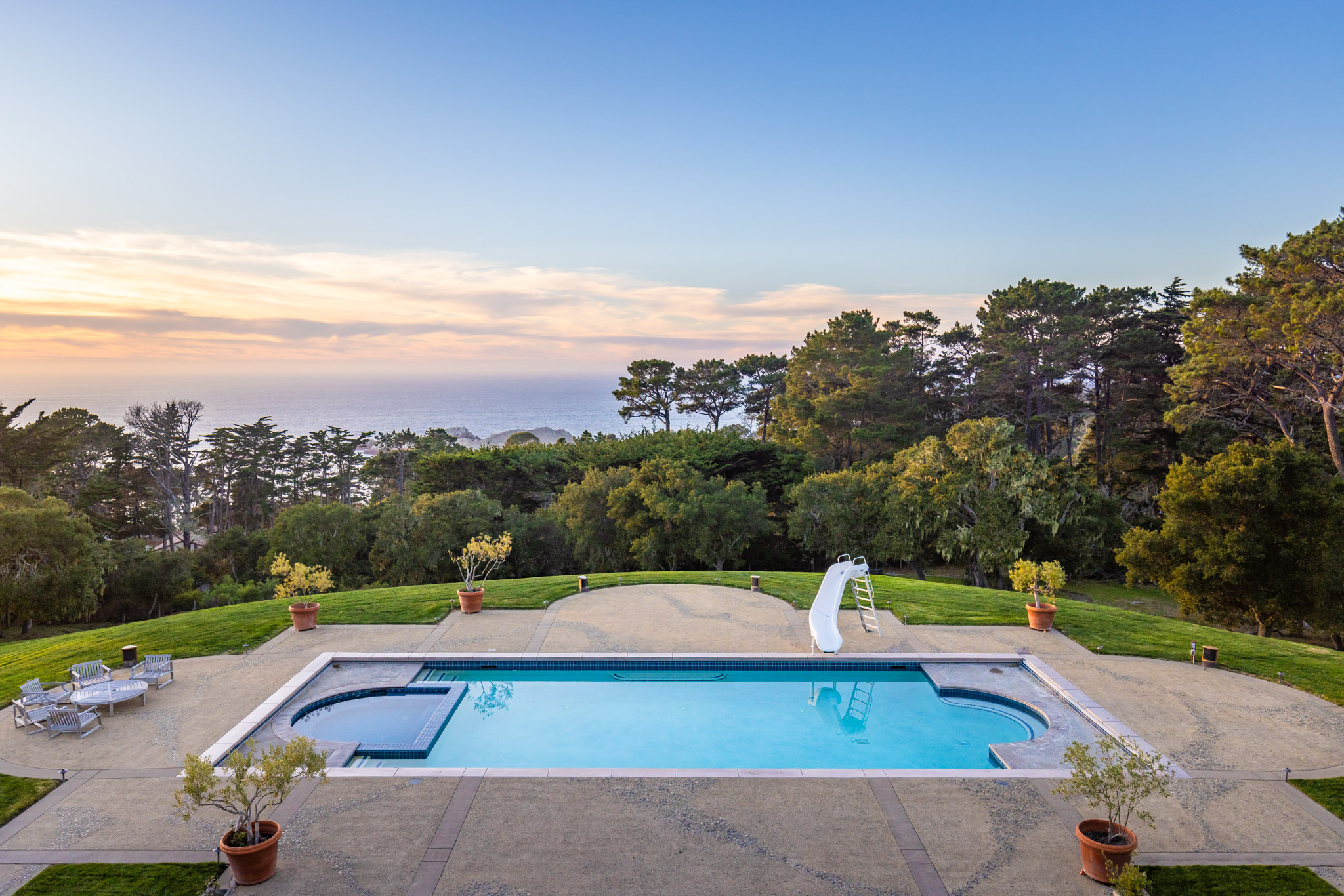 Pool overlooking Pacific Ocean, 72 Fern Canyon Road